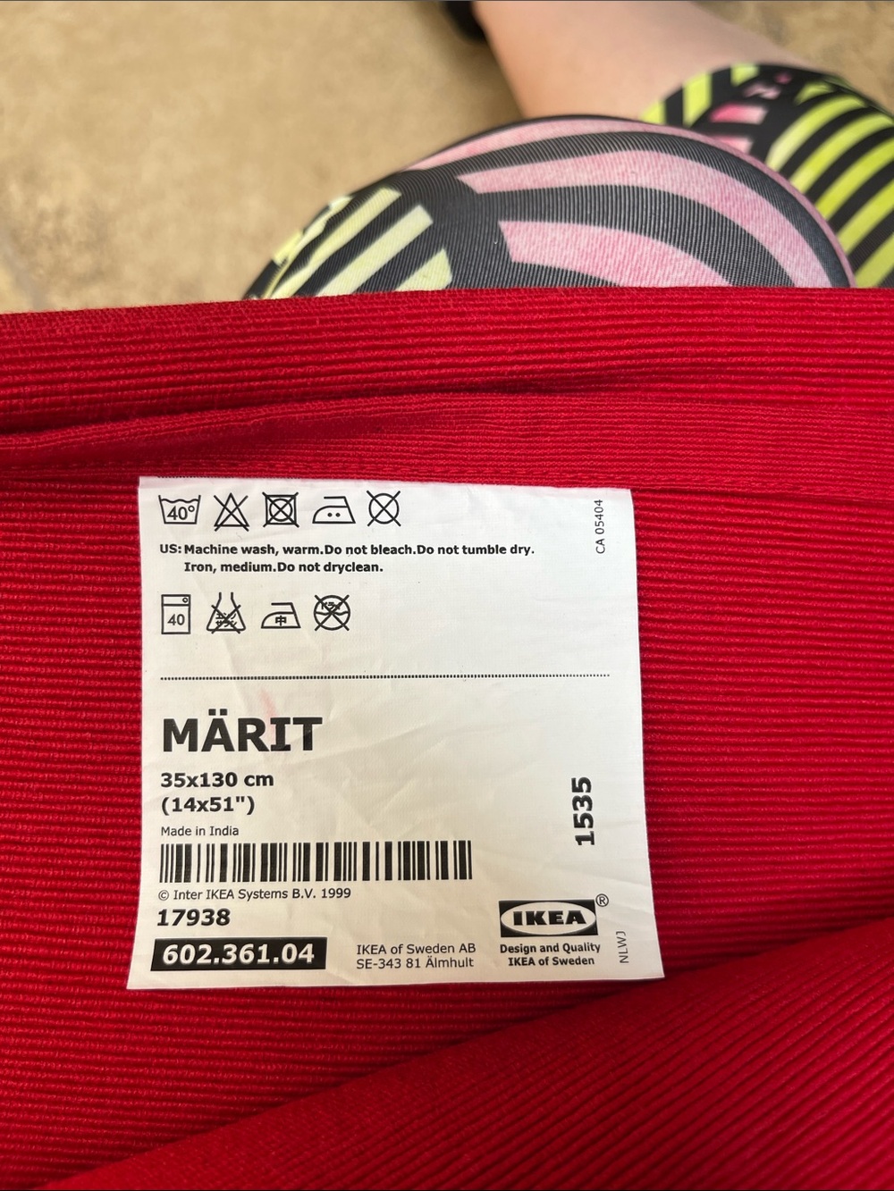 IKEA MÄRIT Red Ribbed Fabric Panel